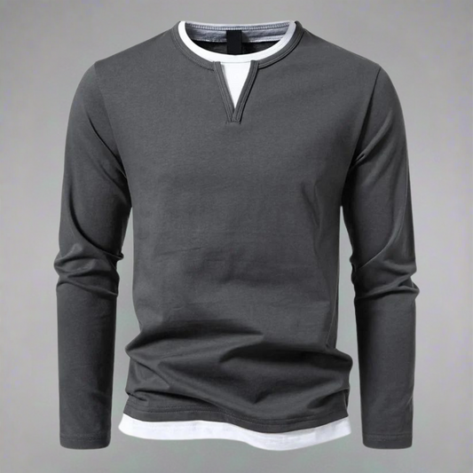 Ryan® - Pull à manches longues avec col en V, style moderne