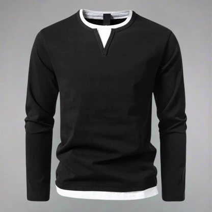 Ryan® - Pull à manches longues avec col en V, style moderne