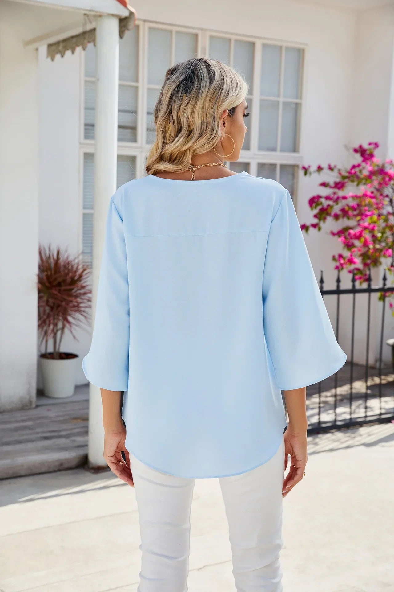 ELLA™ - V-HALS BLOUSE - Atelier Celeste Paris