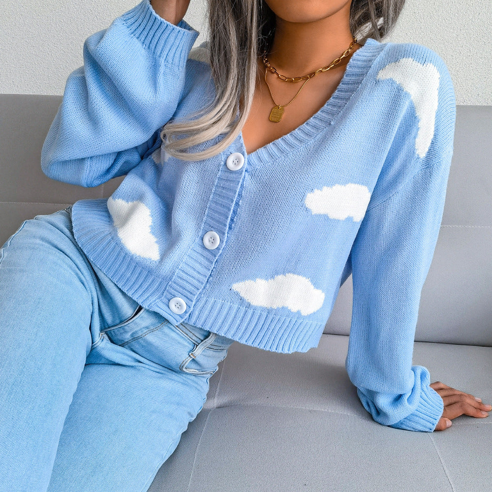 Livvi™ | Courte cardigan avec motif nuages