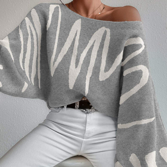 Kellyn™ | Pull en tricot oversize avec motif en vagues