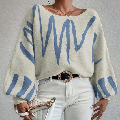 Kellyn™ | Pull en tricot oversize avec motif en vagues