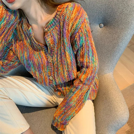 Landree™ | Pull torsadé multicolore vibrant