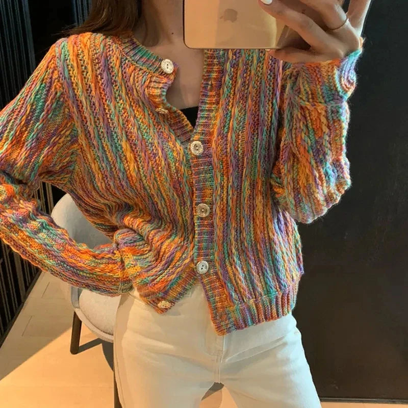 Landree™ | Pull torsadé multicolore vibrant