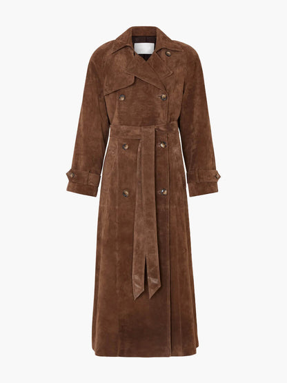 SOANA | MANTEAU TRENCH EN CUIR SUEDE