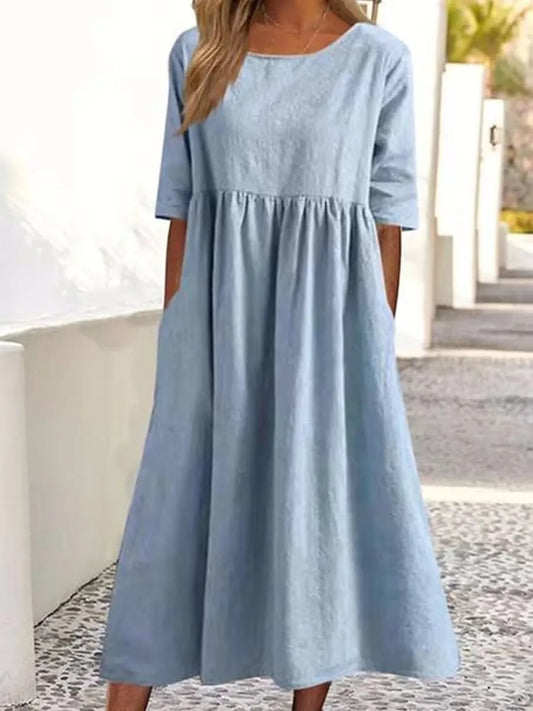 Helena - Robe midi élégante avec Couverture du Ventre - Atelier Celeste Paris