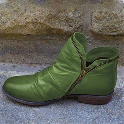 VIANNELE™ - Bottes en cuir avec fermeture éclair